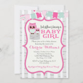 Invitation de douche de bébé de hibou de région (Devant)