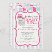 Invitation de douche de bébé de hibou de région (Devant / Derrière)