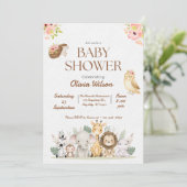 Invitation de douche de bébé de la baie d'animaux (Debout devant)