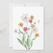 Invitation de douche de bébé fille à fleur sauvage (Dos)
