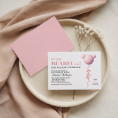 Invitation de douche de bébé fille au ballon Ourso