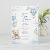 Invitation de douche de bébé garçon forêt aquarell (Debout devant)