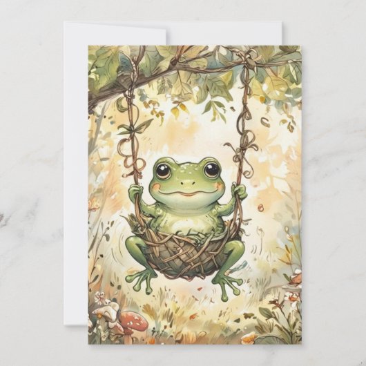 Invitation de douche de bébé grenouille numérique (Devant)