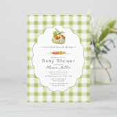 Invitation de douche de bébé Marché Frais Bébé (Debout devant)