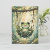 Invitation de douche de bébé numérique grenouille  (Debout devant)