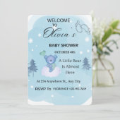 Invitation de douche de bébé ours en peluche de me (Debout devant)