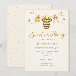 Invitation de douche de bébé Sweet as Honey Clothe