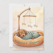 Invitation de douche de bébé teckel numérique (Devant)