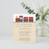 Invitation de douche de bébé : Train de jaune, (Debout devant)