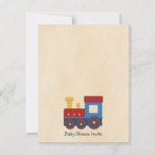 Invitation de douche de bébé : Train de jaune, (Dos)