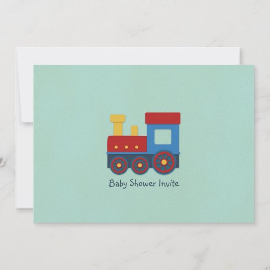 Invitation de douche de bébé : Train de jaune, (Dos)