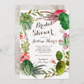 Invitation de douche de cactus de plantes grasses (Devant / Derrière)