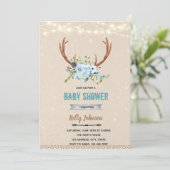 Invitation de douche de cerf de corne de fleur ble (Debout devant)