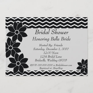 Invitation de douche de ChevronBridal en noir et