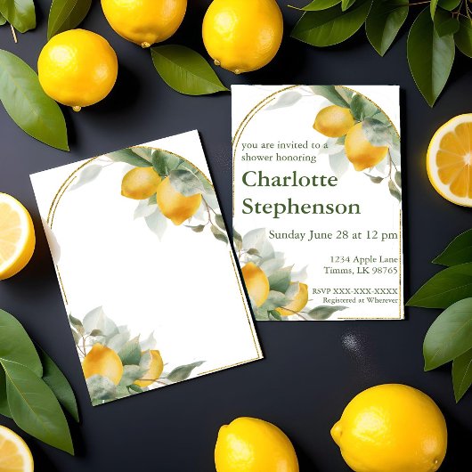 Invitation de douche de citron d'agrumes