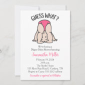 Invitation de douche de couche pour bébé fille (Devant)