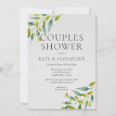 Invitation de douche de couple aux feuilles de pra (Devant)