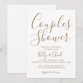 Invitation de douche de couple bronzée et blanche (Devant / Derrière)