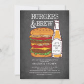 Invitation de douche de couple Burgers & Brew (Devant)