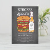 Invitation de douche de couple Burgers & Brew (Debout devant)