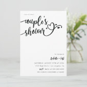Invitation de douche de couple de coeurs (Debout devant)