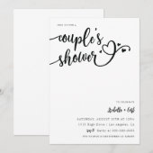Invitation de douche de couple de coeurs (Devant / Derrière)