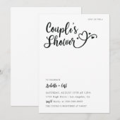 Invitation de douche de couple de coeurs (Devant / Derrière)