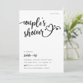 Invitation de douche de couple de coeurs (Debout devant)