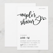 Invitation de douche de couple de coeurs (Devant / Derrière)