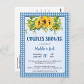 Invitation de douche de couple de tournesols à car (Devant / Derrière)