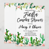 Invitation de douche de couple Fiesta, thème fiest (Devant / Derrière)