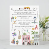 Invitation de douche de couple Mardi Gras (Debout devant)