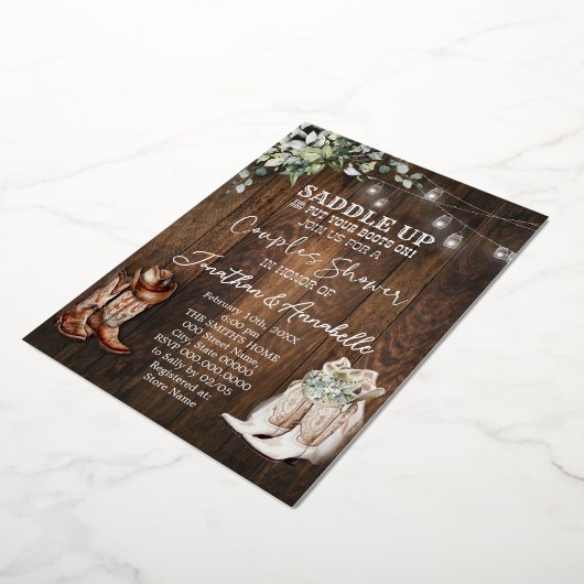 Invitation de douche de couple occidental, Cowboy (Rotation)