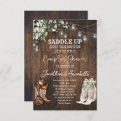 Invitation de douche de couple occidental, Cowboy  (Devant / Derrière)