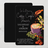 Invitation de douche de couple sur le thème du caf (Devant / Derrière)