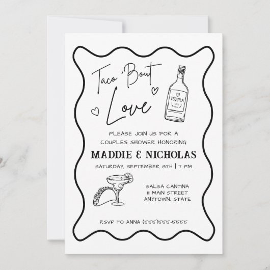 Invitation de douche de couple 'Taco 'Bout Love' (Devant)