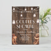 Invitation de douche de couple western rustique (Debout devant)
