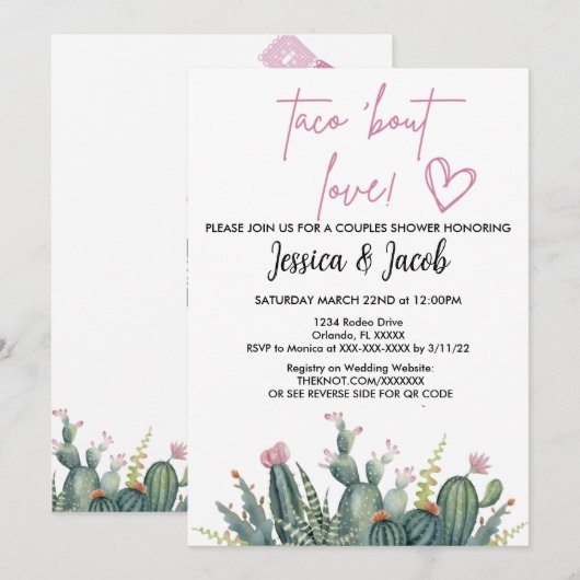 Invitation de douche de couples (Devant / Derrière)