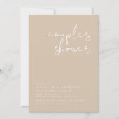 Invitation de douche de couples beige ton terre IN (Devant)