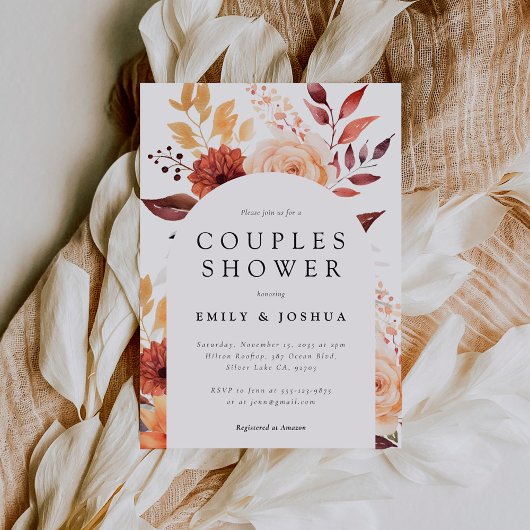 Invitation de douche de couples boho floraux d'aut