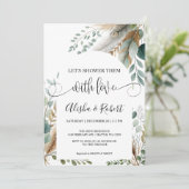 Invitation de douche de couples botaniques moderne (Debout devant)