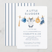 Invitation de douche de couples de baseball Little (Devant / Derrière)