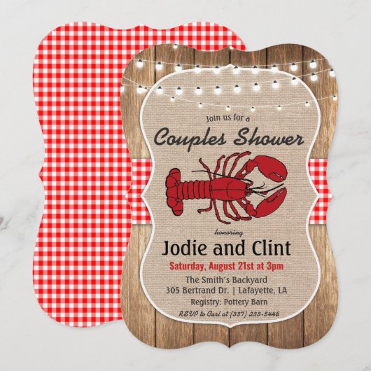 Invitation de douche de couples de bouillabaisse d (Devant / Derrière)