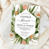 Invitation de douche de couples de cadre de fleurs