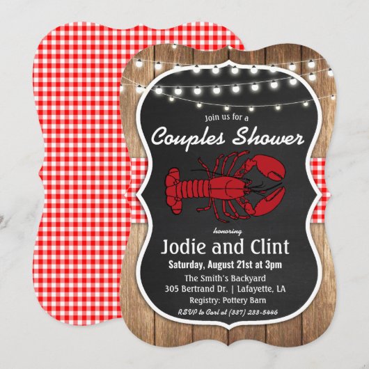 Invitation de douche de couples de cuisson de écre (Devant / Derrière)