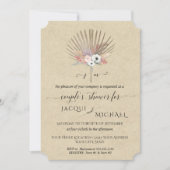 Invitation de douche de couples de fleurs de BOHO  (Devant)