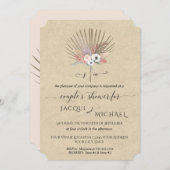 Invitation de douche de couples de fleurs de BOHO (Devant / Derrière)