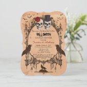 Invitation de douche de couples de Halloween. Cru (Debout devant)