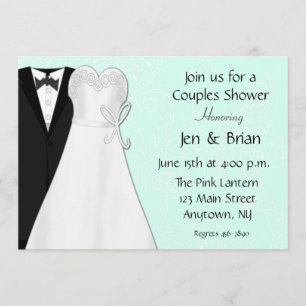 Invitation de douche de couples de marié de jeune