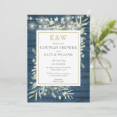 Invitation de douche de couples de monogramme de v (Debout devant)